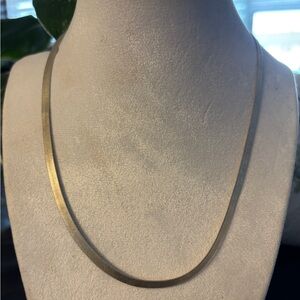 Sterling Silver Herringbone Chain Necklace 925 Flat Snake Chain 16”